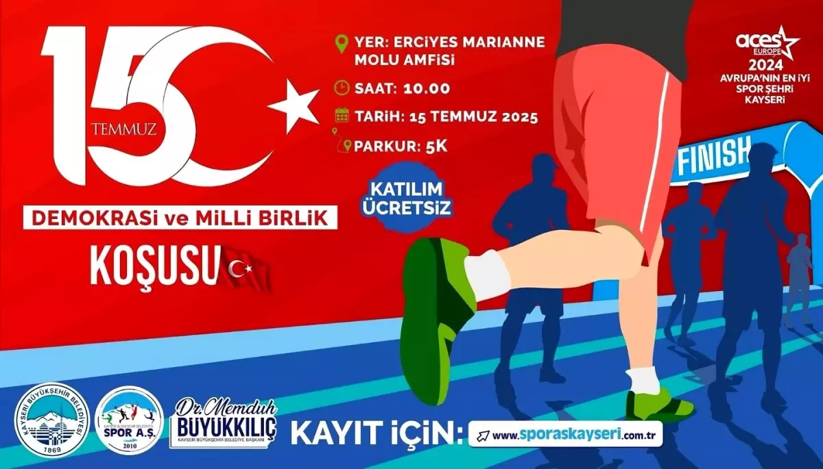 Büyükşehir Spor AŞ\'den demokrasi içim anlamlı koşu
