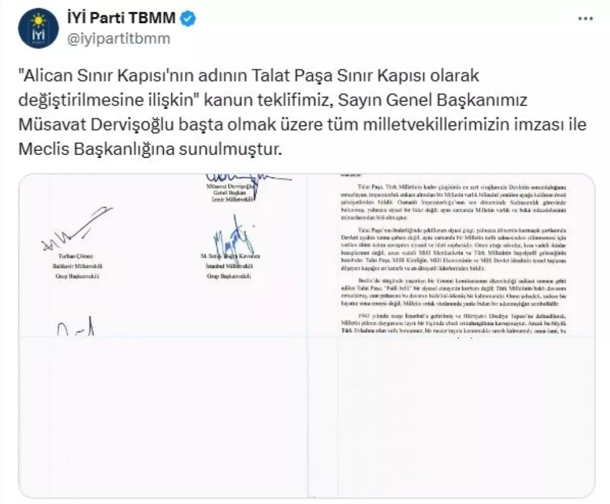 Alican Sınır Kapısı \'Talat Paşa\' Oluyor