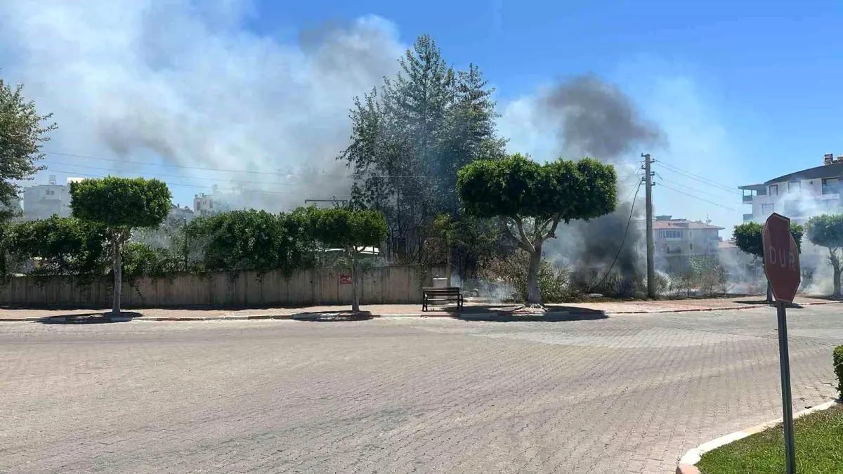 Manavgat\'ta Çalılık Alanda Yangın Korkuttu