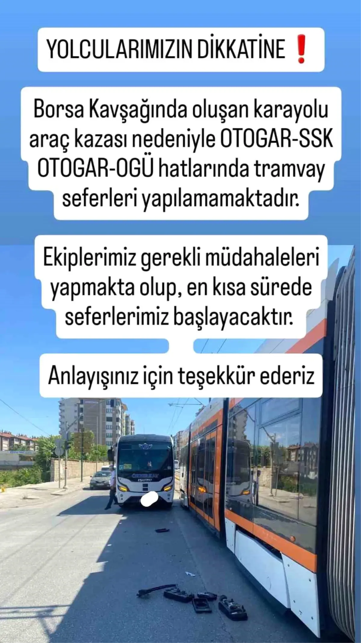 Eskişehir\'de Tramvay Seferleri Normale Döndü