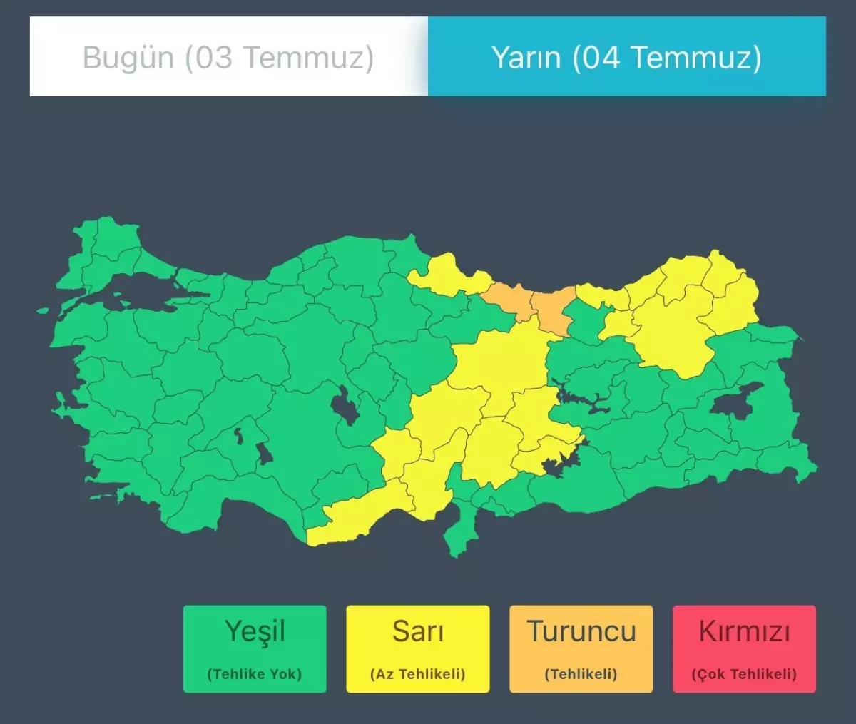 Meteorolojiden Sarı ve Turuncu Uyarı