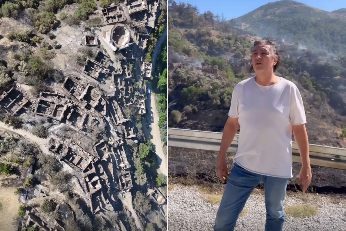 Yangın bölgesine arazi aracıyla giden Çelik, son durumu paylaştı