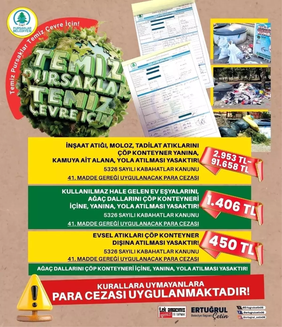 Pursaklar Belediyesi Çevre Kirliliği İçin Cezai Önlemler Alıyor