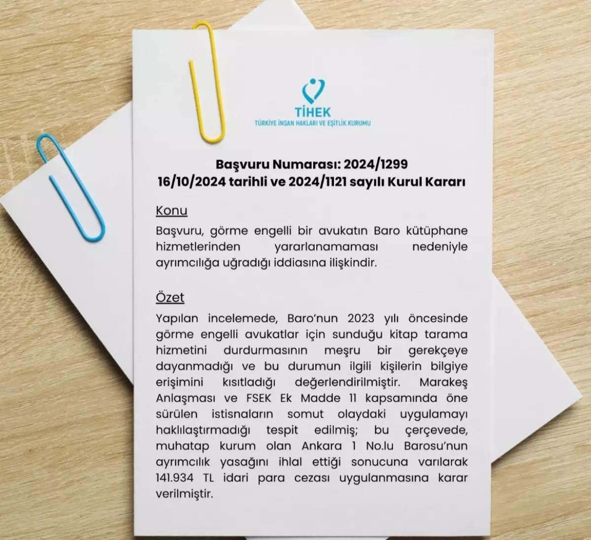 Görme Engelli Avukatlara Ayrımcılık Ceza Getirdi