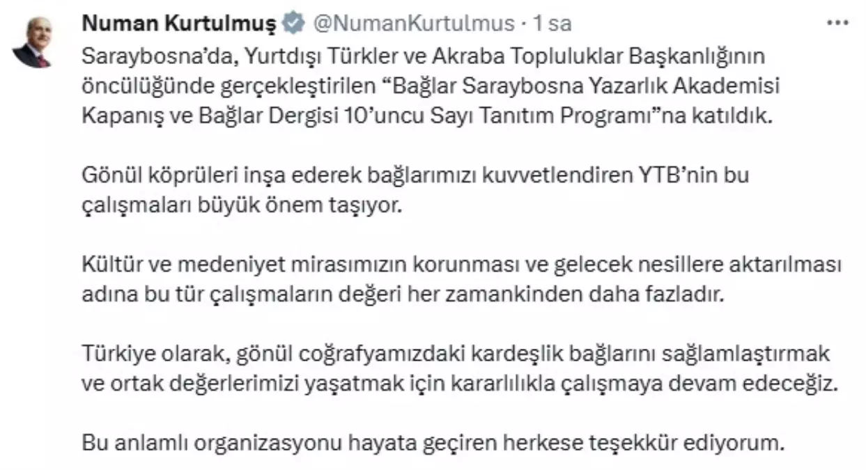 Kurtulmuş: Soykırımları Unutmayacağız