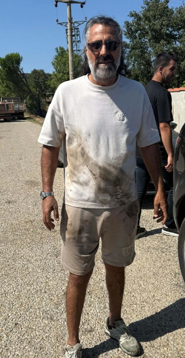 Oyuncu Kenan Çoban, Çanakkale'de çıkan yangına müdahale etti