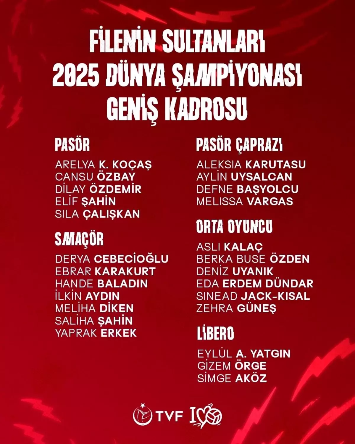 A Milli Kadın Voleybol Takımı\'nın Kadrosu Açıklandı