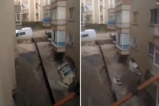 Ankara'da selin şiddetini en iyi anlatan görüntü! Sular, evin duvarını patlattı