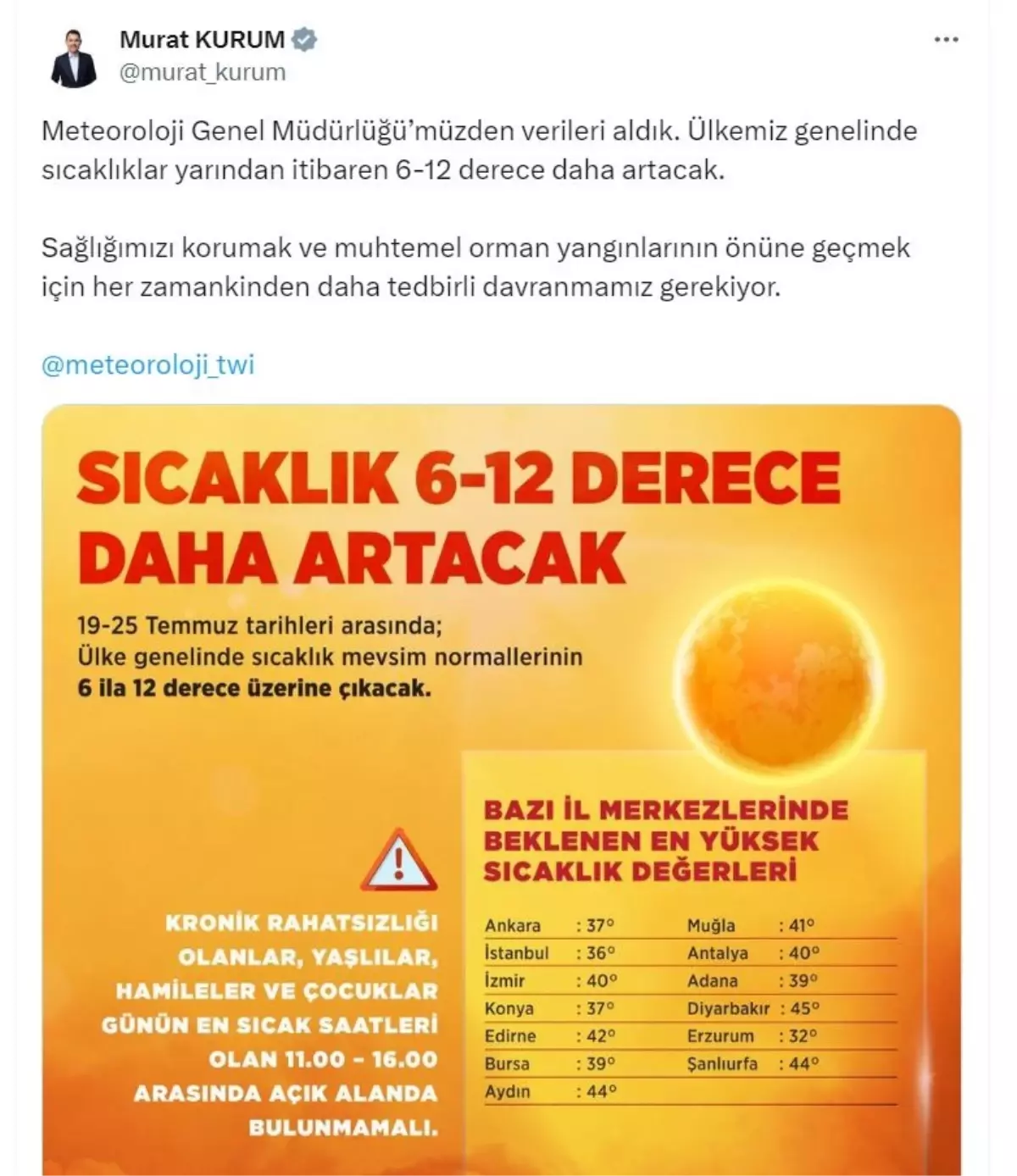 Sıcaklık 6-12 Derece Artacak