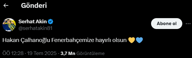 Gece yarısı paylaşım geldi! Fenerbahçe'den Hakan Çalhanoğlu bombası