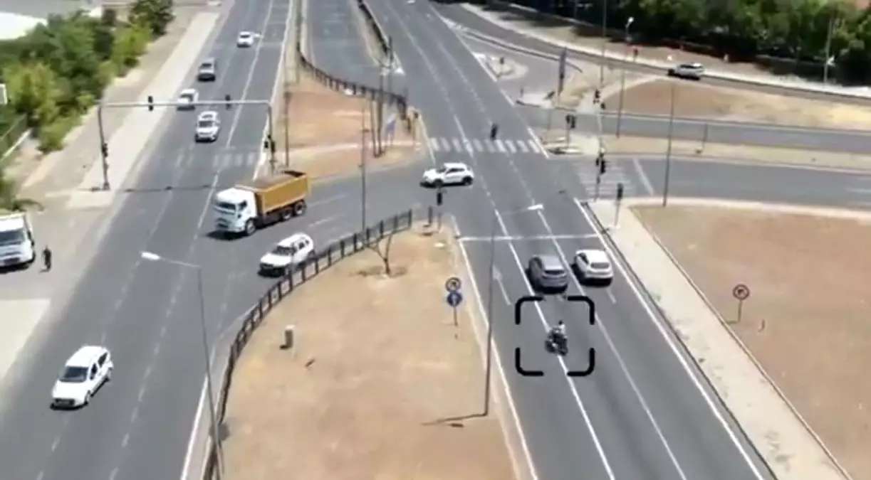 Bingöl\'de Dronla Motosiklet Denetimi