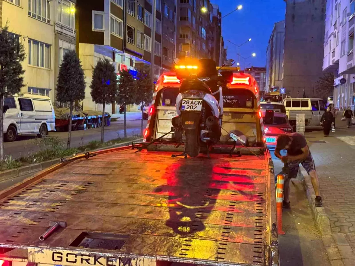 Giresun\'da Motosiklet Sürücüsü Kaçtı