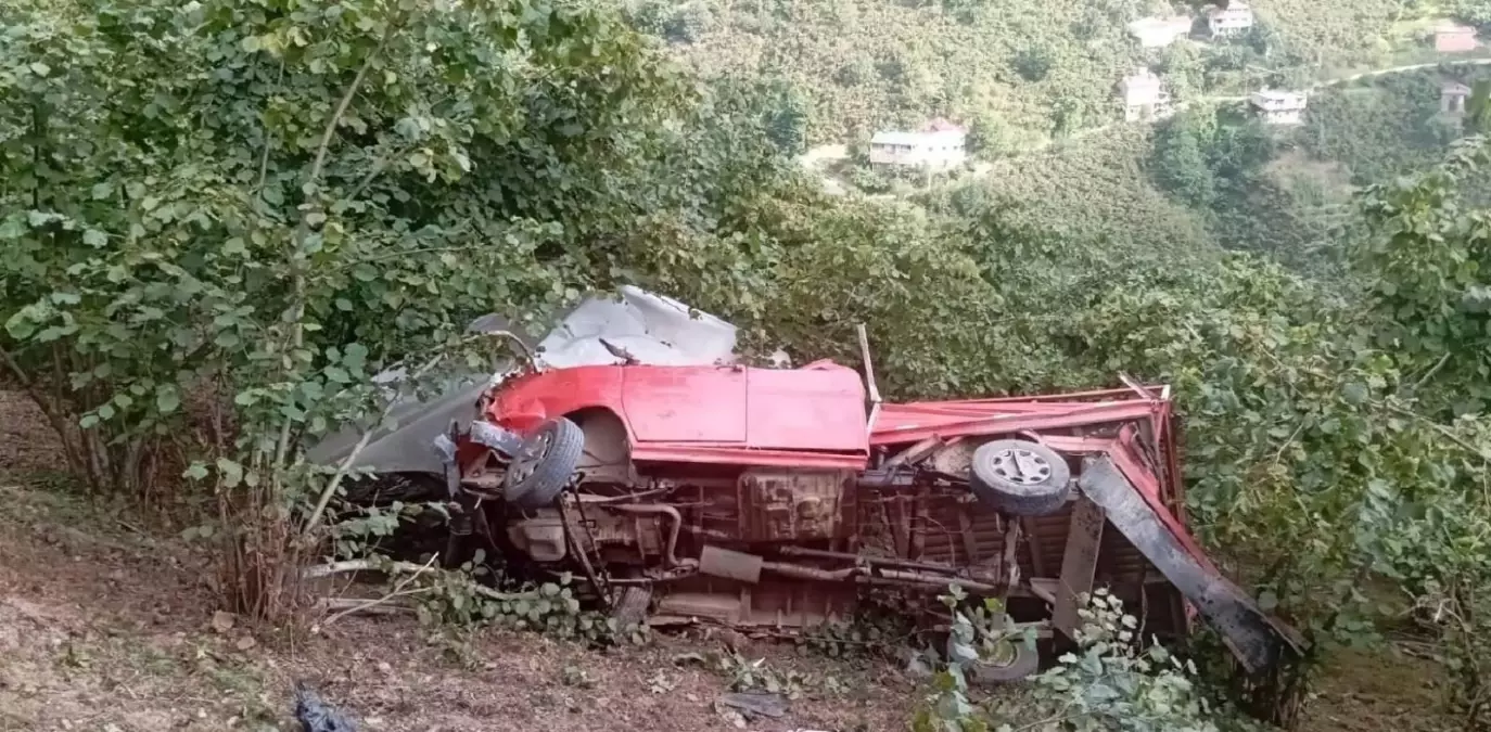 Tirebolu\'da Kamyonet Şarampole Yuvarlandı: 1 Ölü, 9 Yaralı