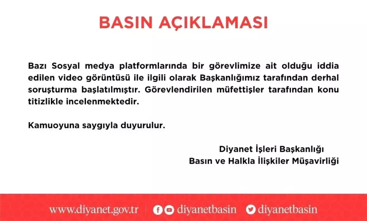 Diyanet\'ten Rüşvet İddiasına Soruşturma
