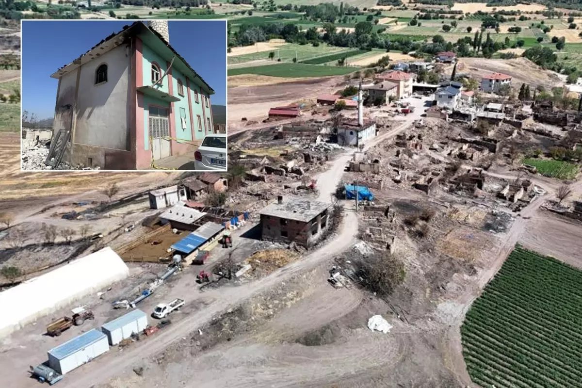 Köyün tamamı kül oldu, bir tek burası sağlam kaldı