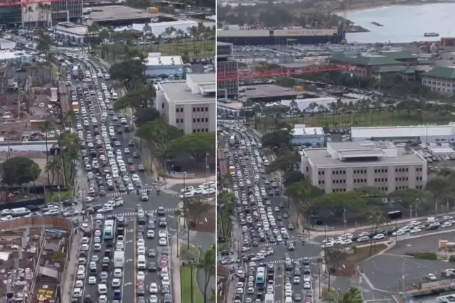 Tsunami uyarısının ardından Hawaii'de trafik kilitlendi