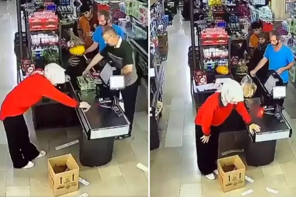 Zincir markette yürekleri sızlatan anlar!