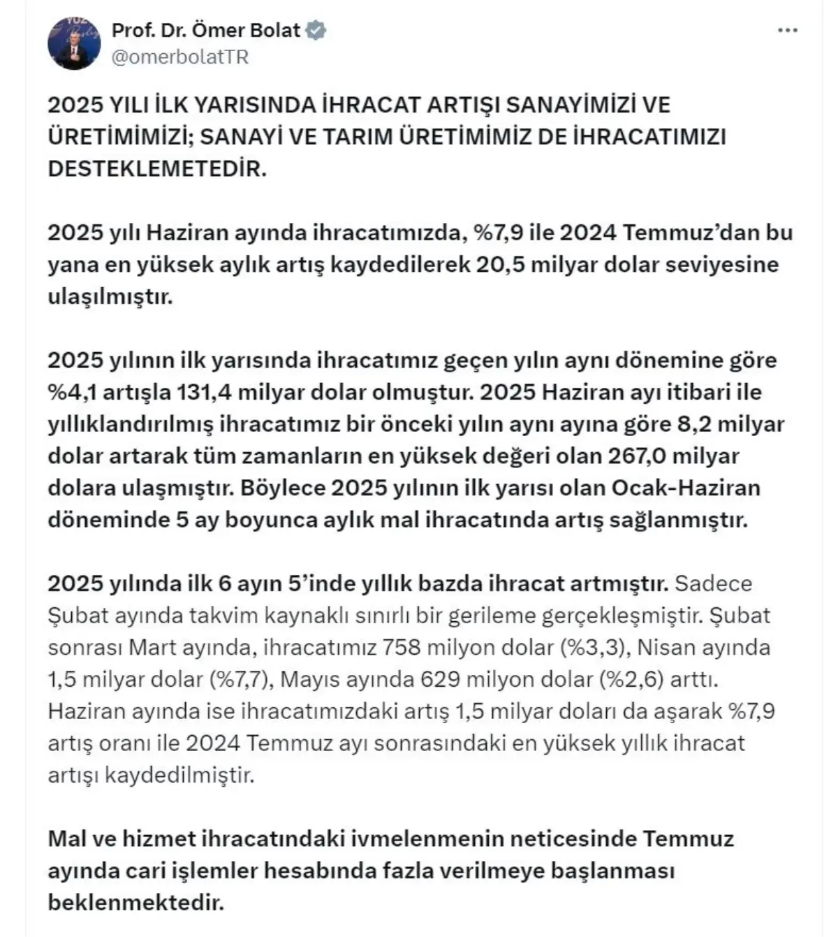 Türkiye İhracatında Yüzde 7,9 Artış