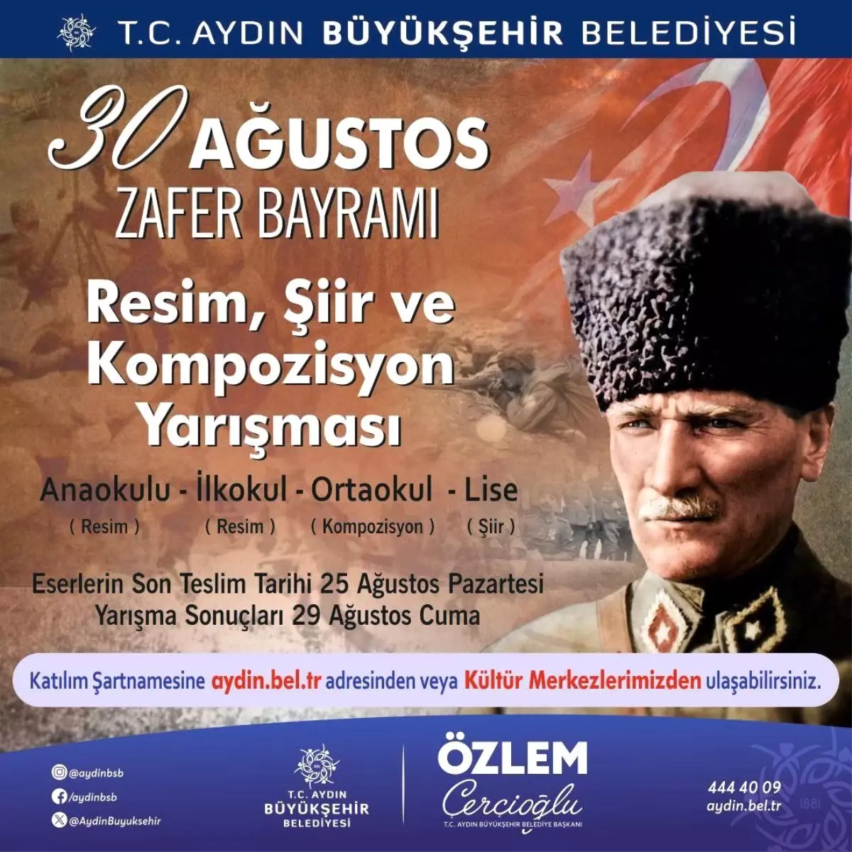Aydın Büyükşehir Belediyesi\'nden 30 Ağustos Zafer Bayramı için Yarışma