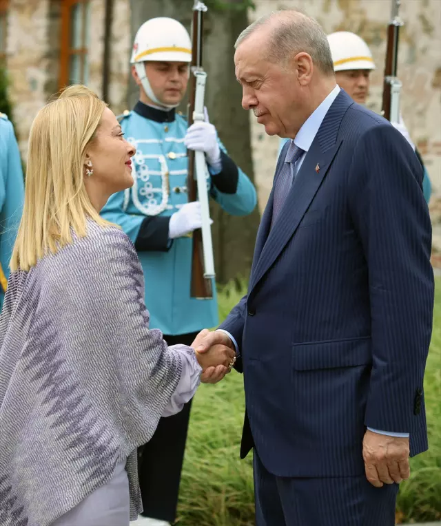Cumhurbaşkanı Erdoğan, Meloni ve Dibeybe'yi kabul etti