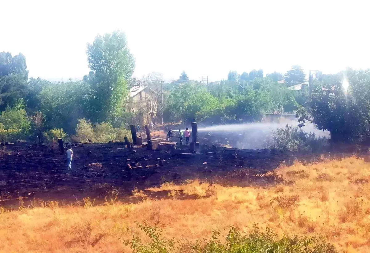 Ahlat\'taki Tarihi Mezarlıkta Yangın Korku Dolu Anlar Yaşattı