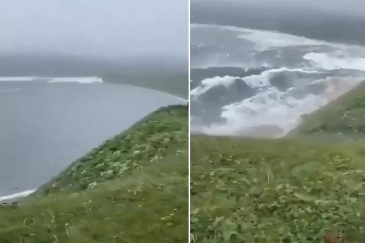 8.8\'lik depremin ardından oluşan tsunami böyle görüntülendi