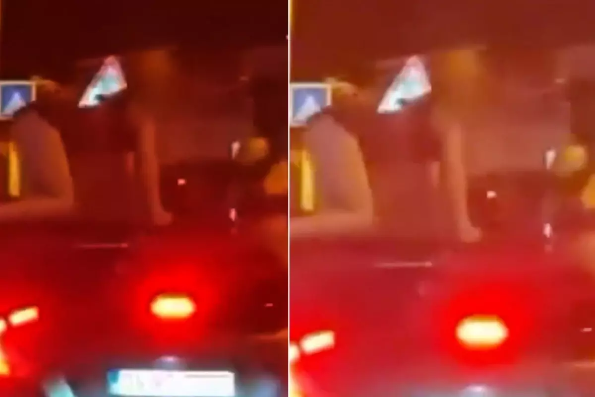 Seyir halindeki aracın üstüne çıkıp twerk yaptı