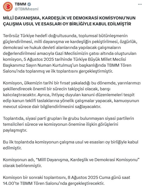 Tarihi komisyonun Meclis'teki ilk toplantısı sona erdi