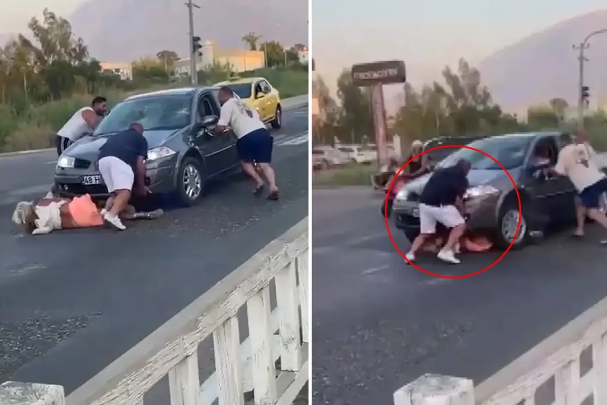 Dehşete düşüren görüntü Türkiye\'den: Önce çarptı, ardından ezerek üzerinden geçmeye çalıştı