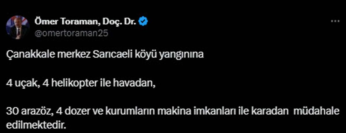 Çanakkale\'de Yangınla Mücadele