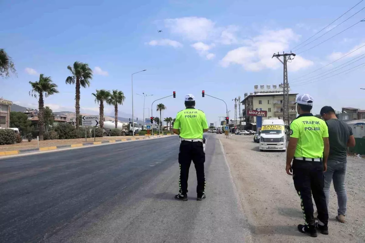 Hatay\'da Dronla Trafik Denetimi