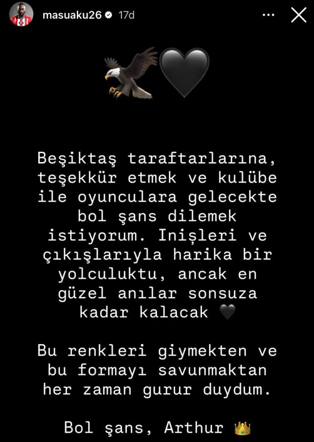 Beşiktaş'tan ayrılan Masuaku Premier Lig'e geri döndü