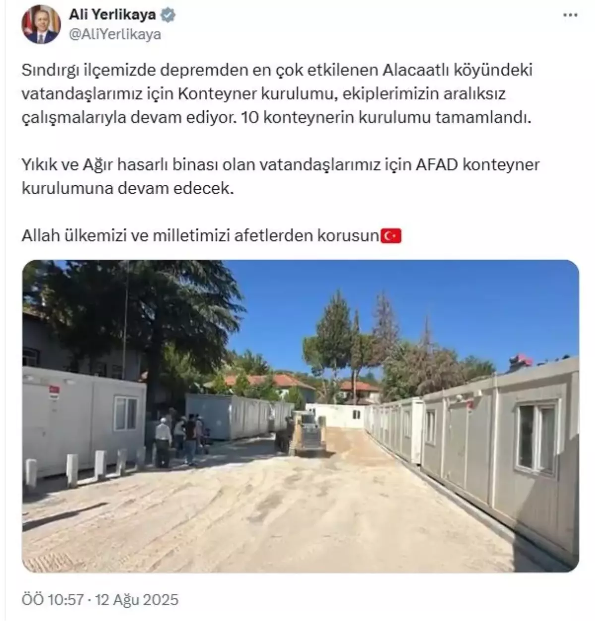 Sındırgı\'da Deprem: 10 Konteyner Kuruldu