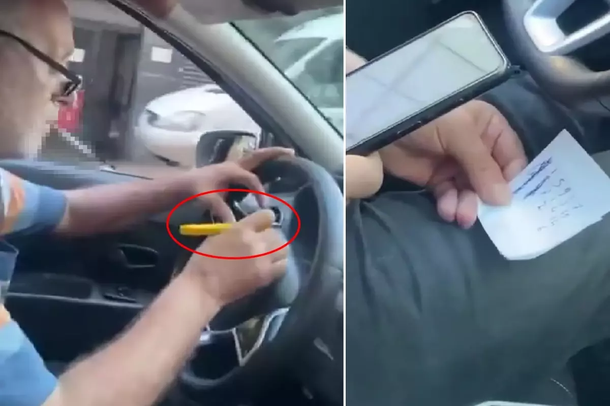 Taksiciden skandal hareket! Seyir halindeyken at yarışı kuponu doldurdu