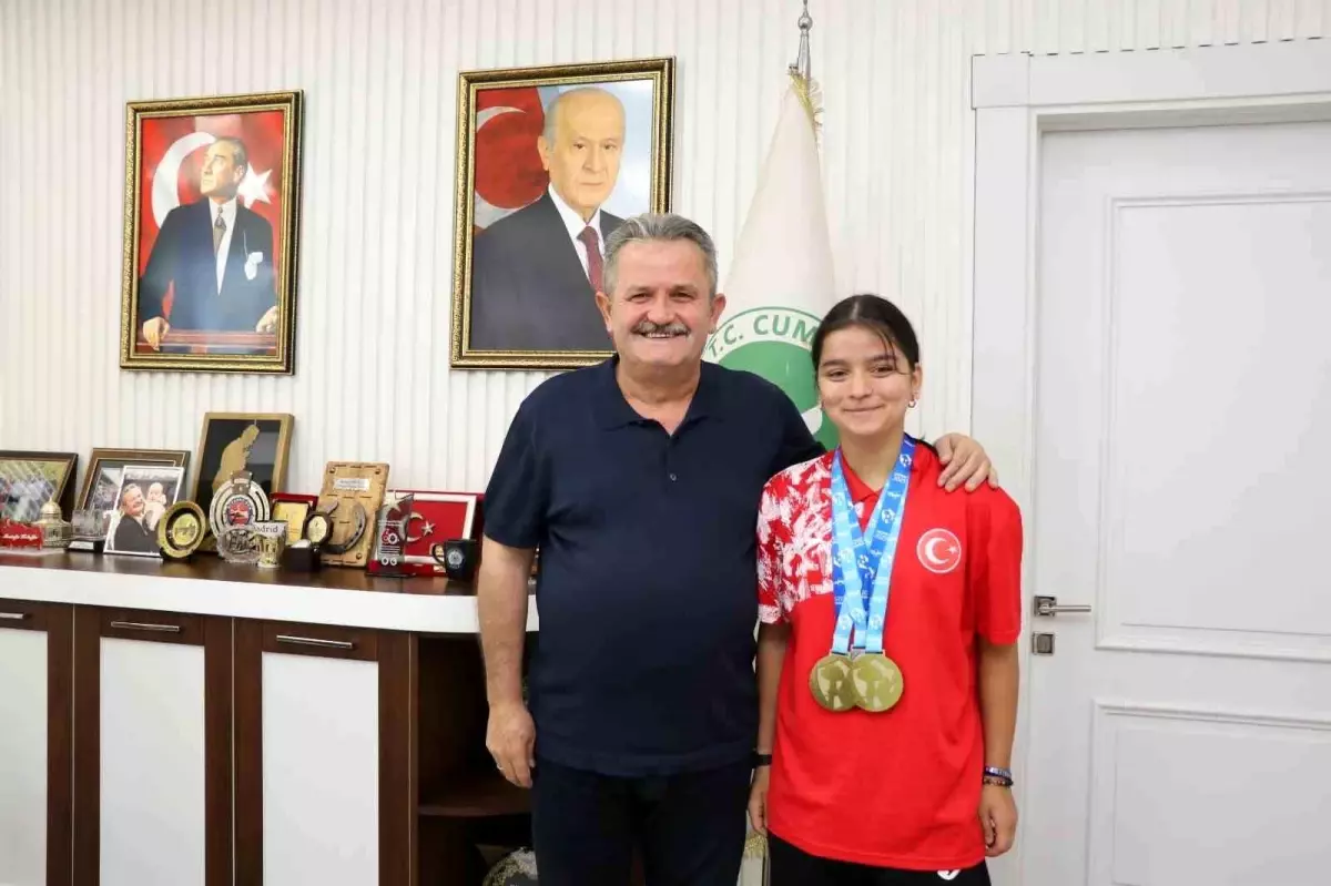 Cumayeri\'nin Avrupa Şampiyonu Halterciye Ziyaret