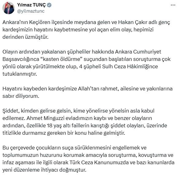 Bakan Tunç'tan suça sürüklenen çocuklarla ilgili 7 maddelik yeni düzenleme sinyali