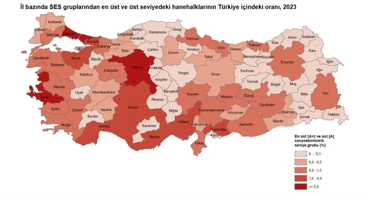TÜİK: Türkiye\'de Hanelerin %1,1\'i En Üst Seviyede