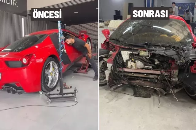 17 milyonluk Ferrari ile test sürüşüne çıkan ustanın hayatı karardı: Aracın kaskosu da yok | Güncel Haber