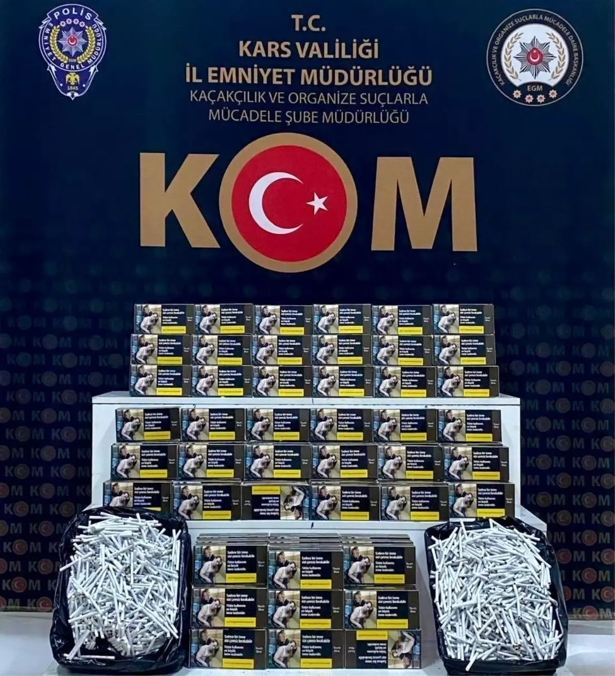 Kars\'ta 30 Bin Doldurulmuş Makaron Ele Geçirildi
