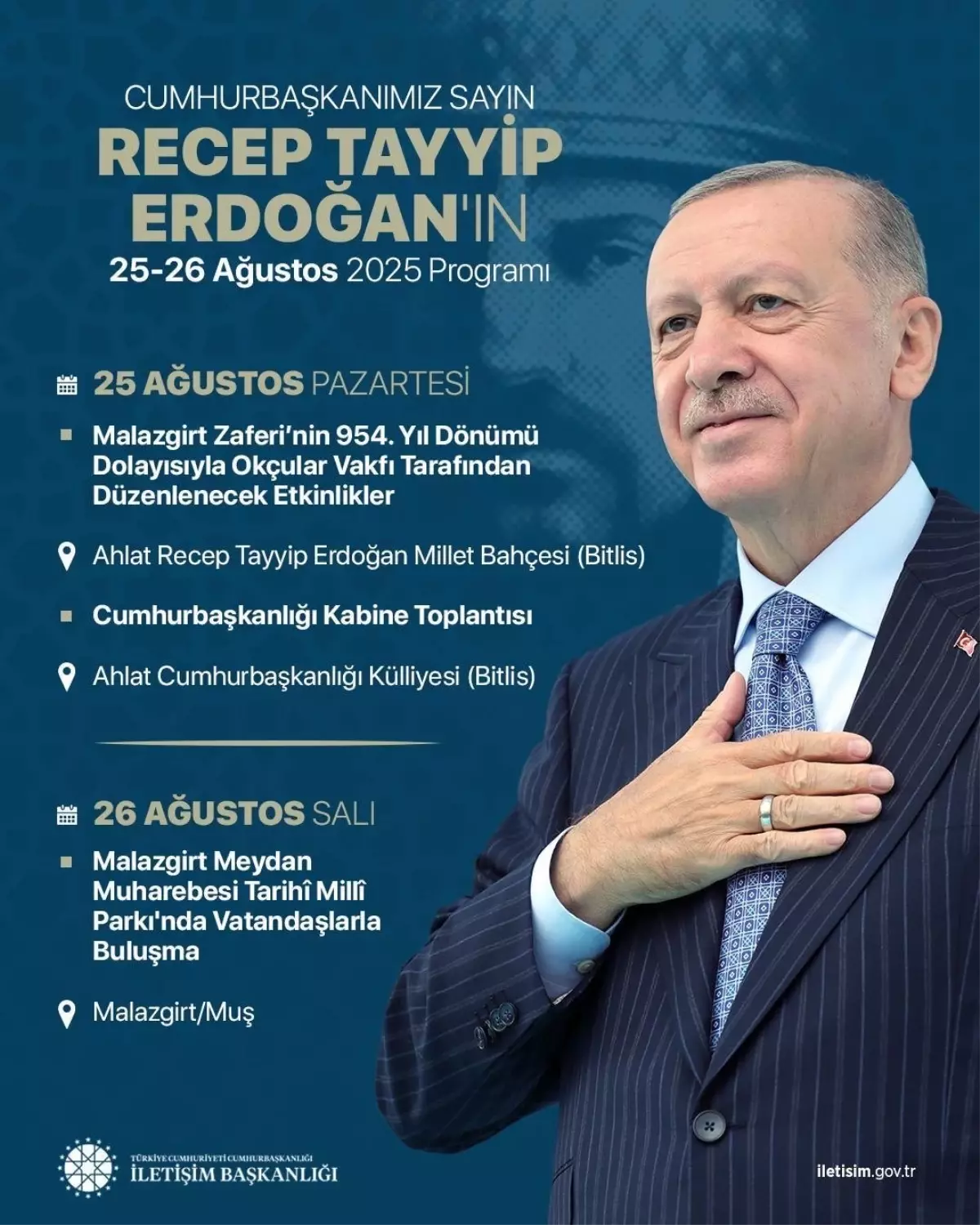 Cumhurbaşkanı Erdoğan Malazgirt Zaferi\'nin 954. Yıl Dönümünde Ahlat\'ta Etkinliklere Katılacak