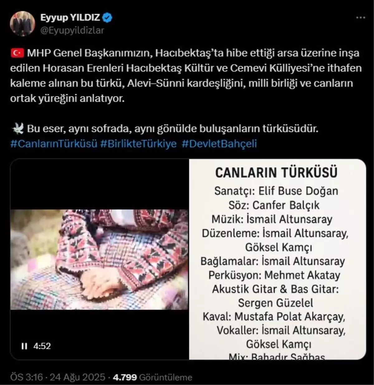 MHP\'den \'Canların Türküsü\'