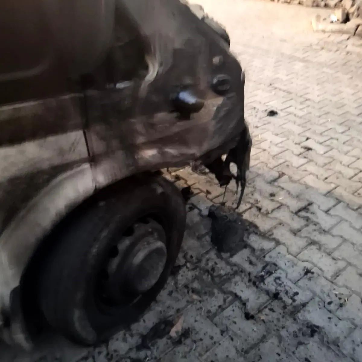 Kağızman\'da Park Halindeki Pikap Alev Alev Yandı