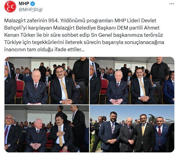 Malazgirt'teki programa damga vuran kare: Bahçeli'nin yanındaki isme dikkat