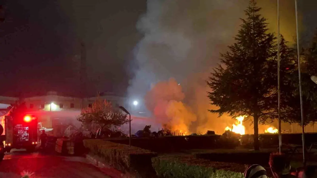 Düzce\'de Ahşap Fabrikasında Yangın Çıktı