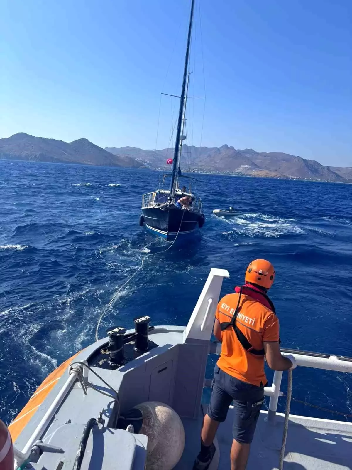Bodrum\'da Yelkenli Tekne Kurtarıldı