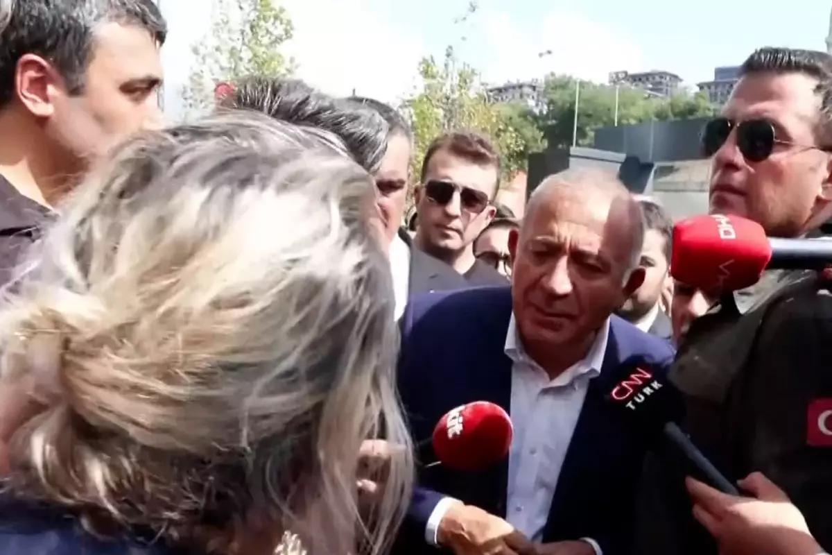 Binaya girişi sırasında Gürsel Tekin\'in karşısına dikildi: Baksana halime, böyle gelinmez