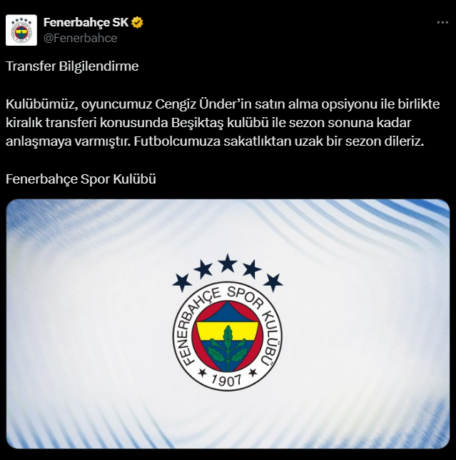 Resmi açıklama geldi! Fenerbahçe'nin yıldızı ezeli rakibe gitti