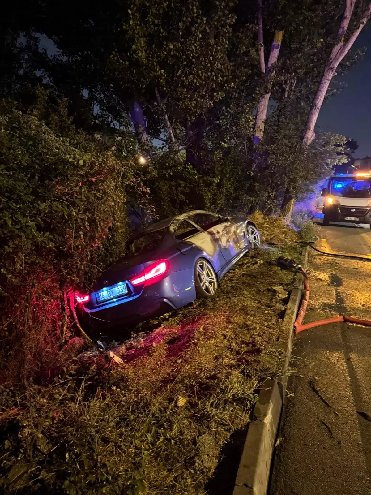 Bolu\'da Kaza: Araç Alev Aldı