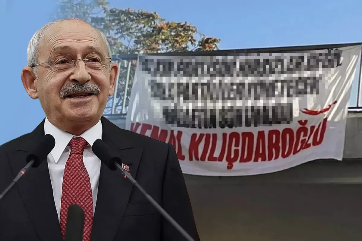 CHP\'nin Kadıköy mitingi öncesi üst geçide \'\'Kılıçdaroğlu\'\' pankartı asıldı