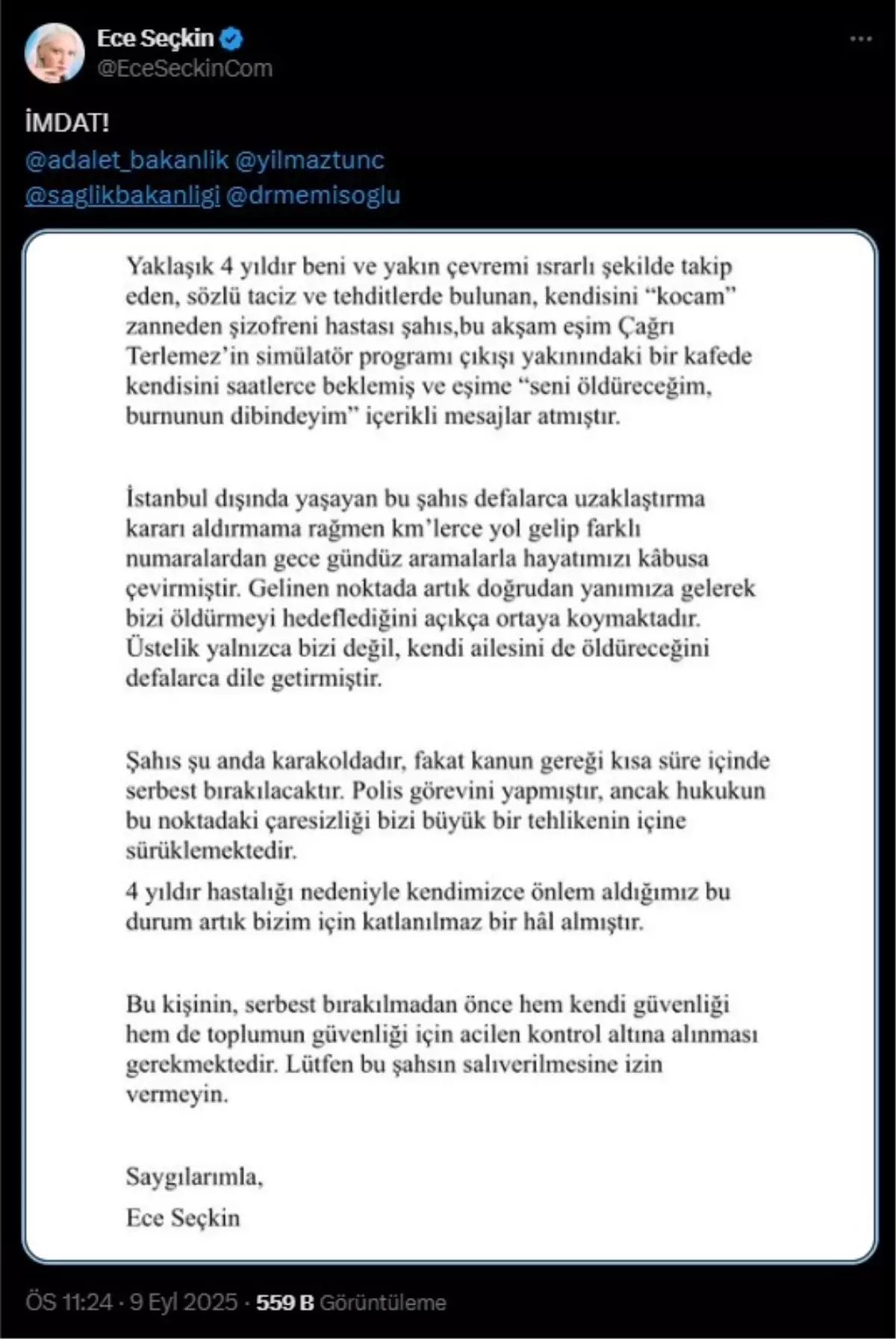 Ece Seçkin\'e Tehdit: Hayranı Gözaltına Alındı
